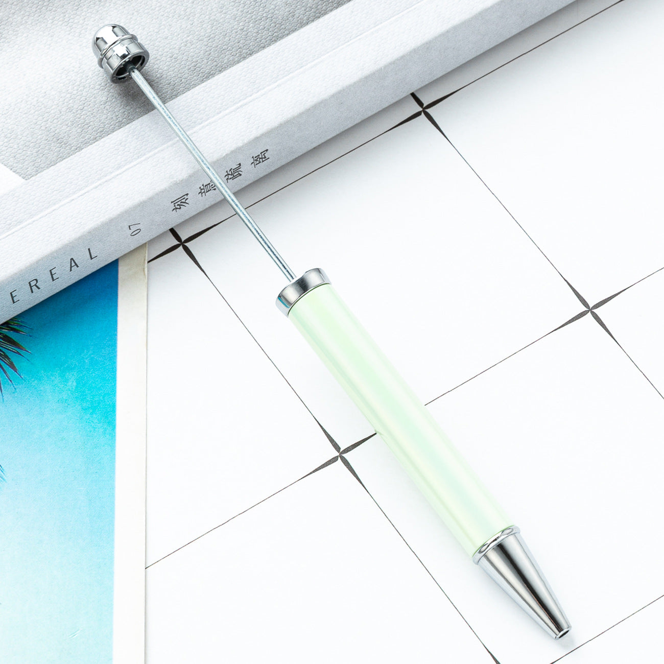 Wholesale Beadable Pens UV Electroplating Color Plastic DIY Beaded Pens Solid Color Pens