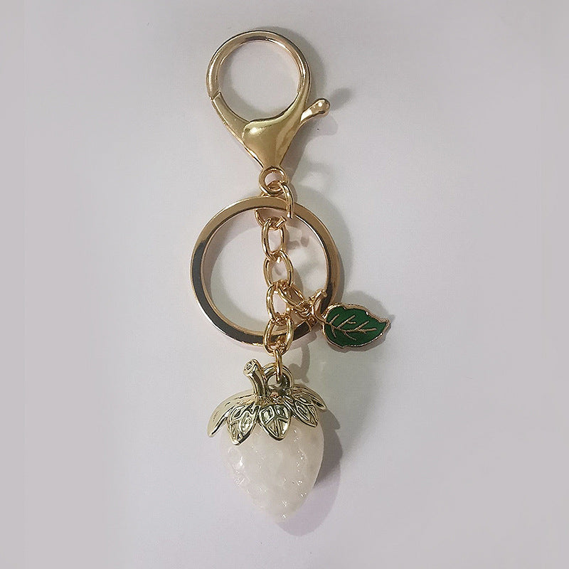 Wholesale Strawberry Alloy Leather Keychains ACC-KC-MeiXin018
