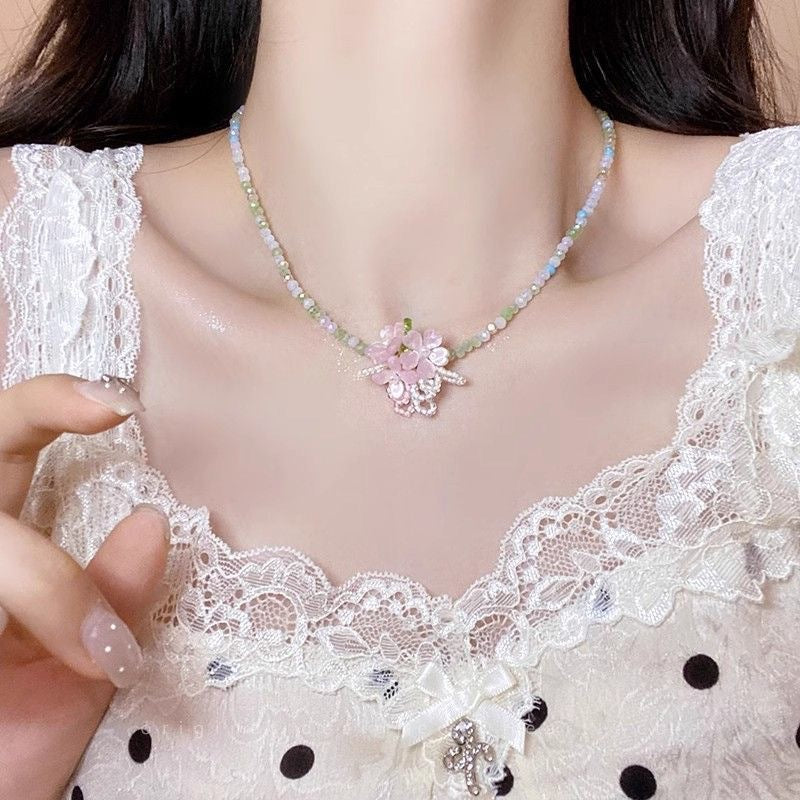 Wholesale Colorful Begonia Beaded Necklace