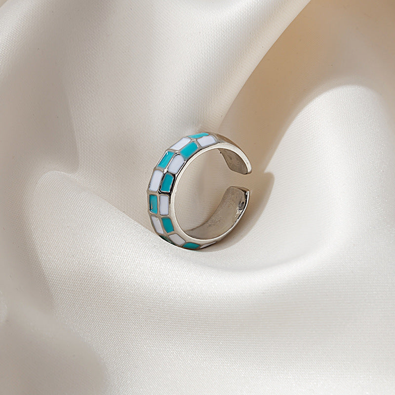 Wholesale Chessboard Cartoon Cute Candy Color Finger Ring
