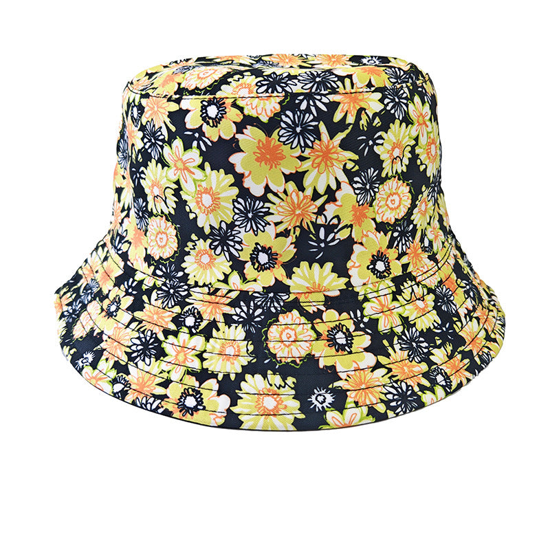 Wholesale Pastoral Print Reversible Bucket Hat,  Wide Brim Sun Protection Fashion Accessory for Outdoor,  Gift Boutique Resale