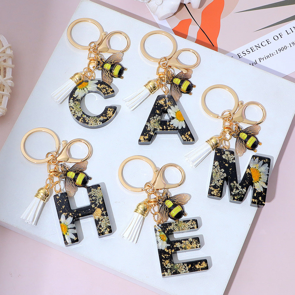 Wholesale Resin Bee Letter Bag Charm Decorative Accent Gift for