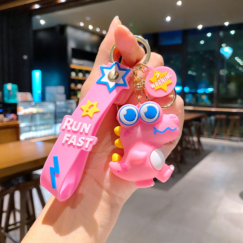 Wholesale Cartoon Doll Big Eye Dinosaur PVC Soft Glue Keychain Creative Keychain ACC-KC-XinShu003