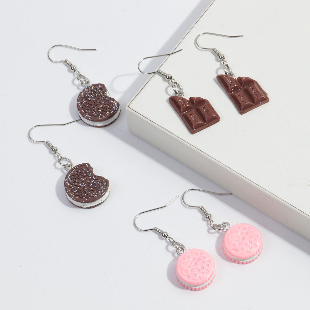 Wholesale Chic Food-Themed Resin Earrings - Fun Hamburger,  Fries,  Popcorn &  Chocolate Designs - Fashion Accessory for Everyday Wear or Gift