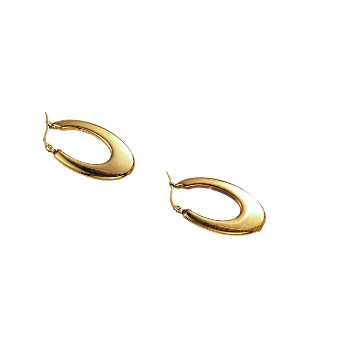 Wholesale Stainless Steel Geometric Solid Polished Earrings Gold Earrings ACC-ES-MeiWeite001