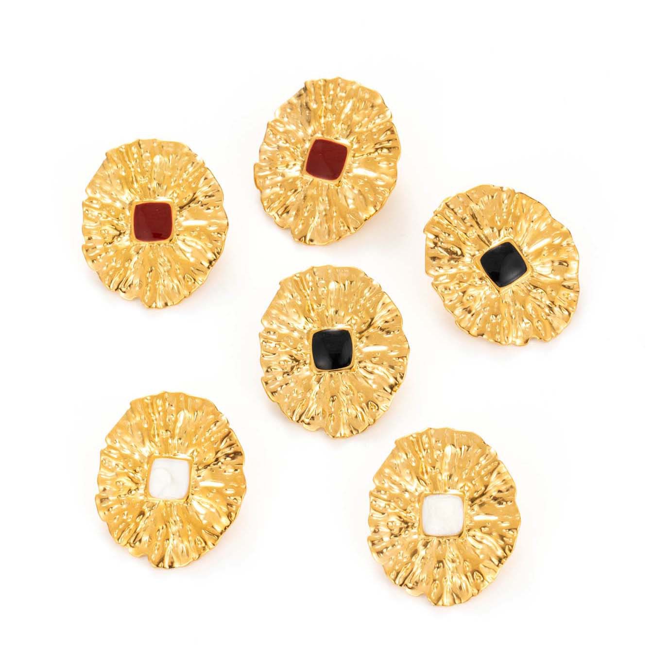 Wholesale Titanium Steel  Geometric Oil Dropping Light Luxury Retro  Earrings