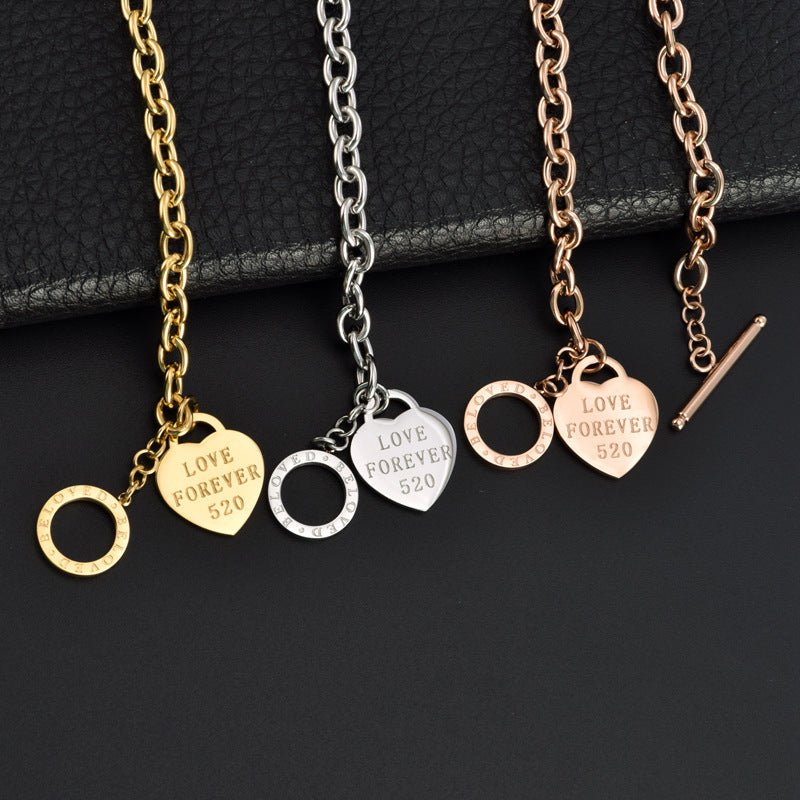 Bracciale Love in acciaio inossidabile all'ingrosso in oro rosa