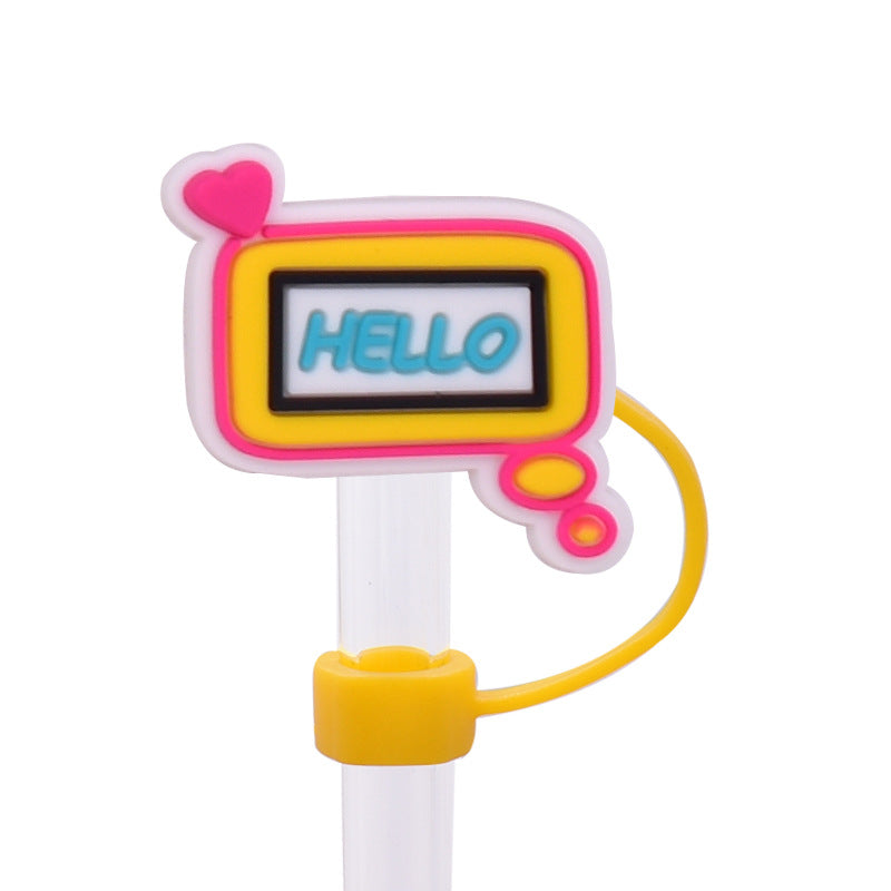 Wholesale Random 100pcs Cute Cartoon Dessert Straw Cover 10MM Straw Tube Cap