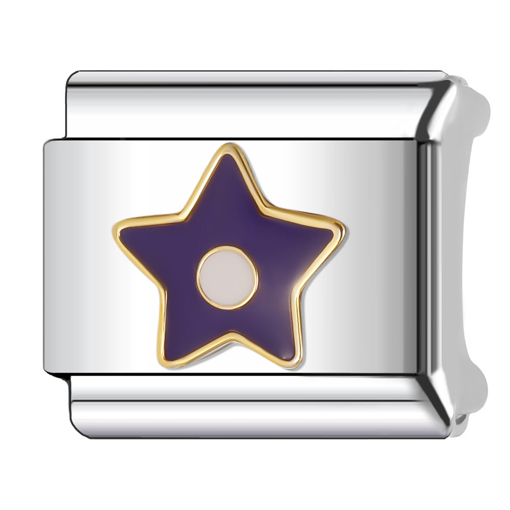 Wholesale Italian Charm Bracelet 9mm DIY Splicing Sun and Star Series Stainless Steel Composable Bracelet