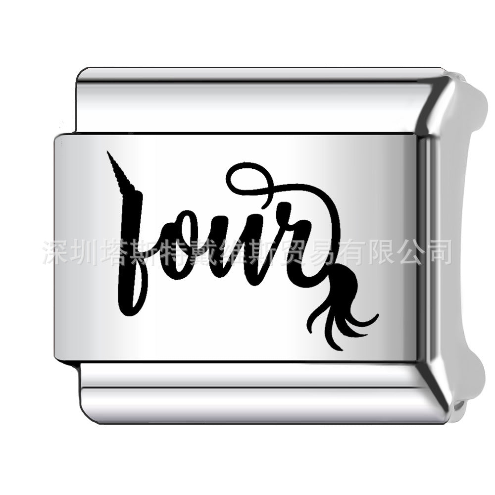 Wholesale 9mm Italian Charm Starter Bracelets DIY square Single Section Creative Stainless Steel Composable Bracelet