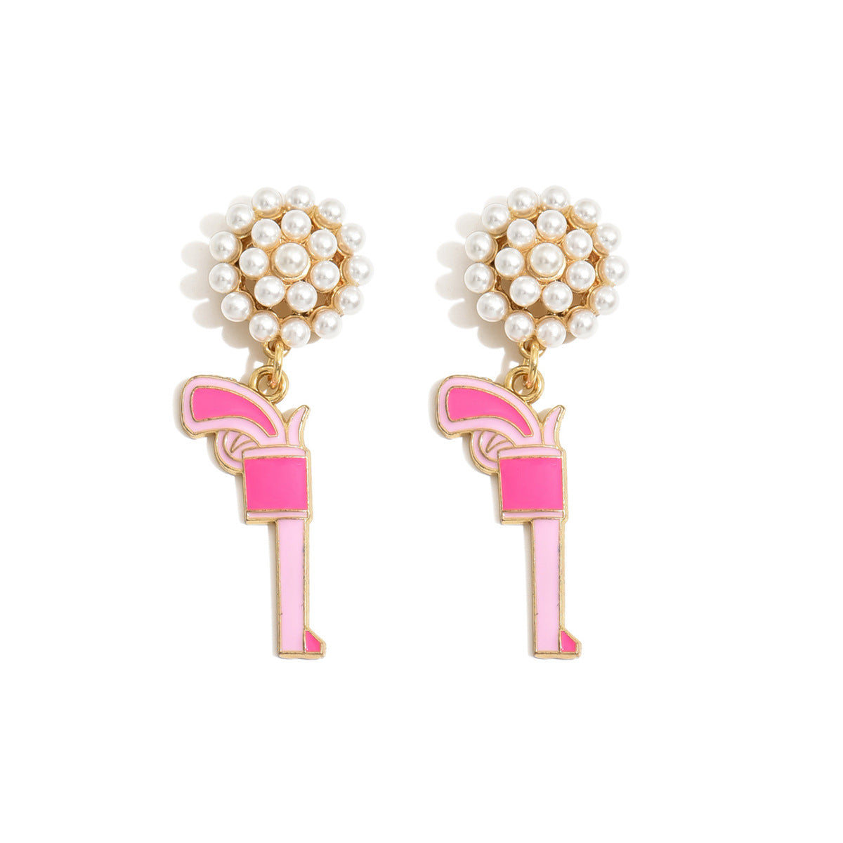 Wholesale western Denim alloy oil drop pearl earrings