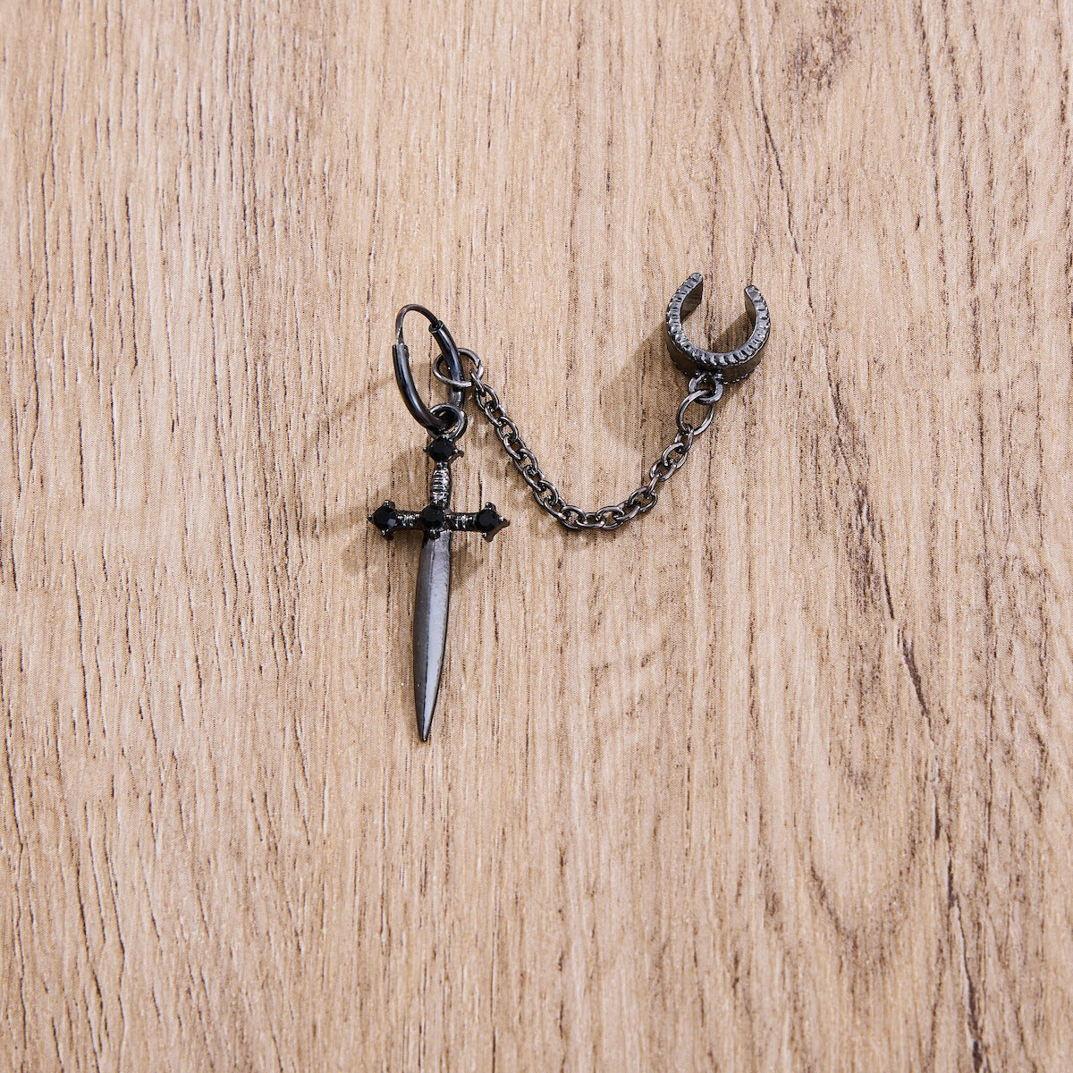 Wholesale  Creative Punk Style Dagger Gem Pendant Earrings