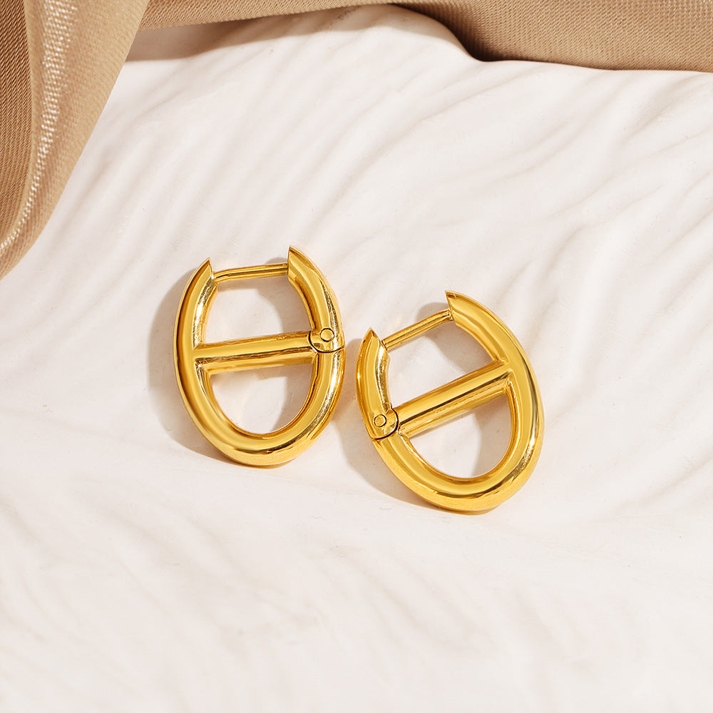 Wholesale Polished Titanium Steel U-Shaped  Pig Nose Stud Earrings