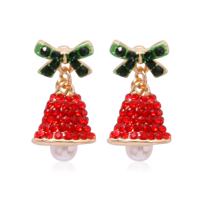 Wholesale Christmas Alloy Oil Drop Christmas Tree Snowflake Earrings ACC-ES-Bingl005