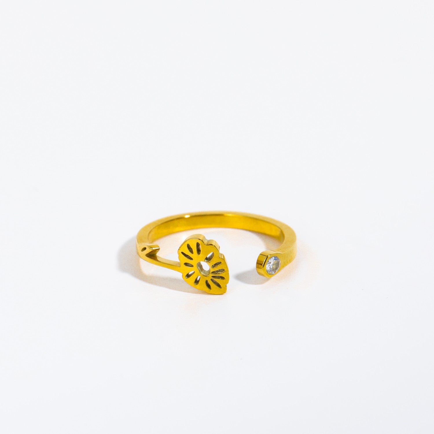 Wholesale Titanium Steel 12 constellation ring December flower Adjustable ring