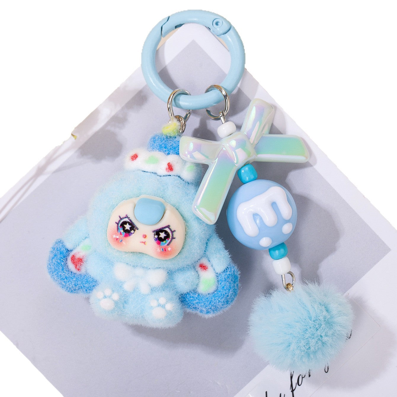 Wholesale Cute resin flocked keychain ACC VIP