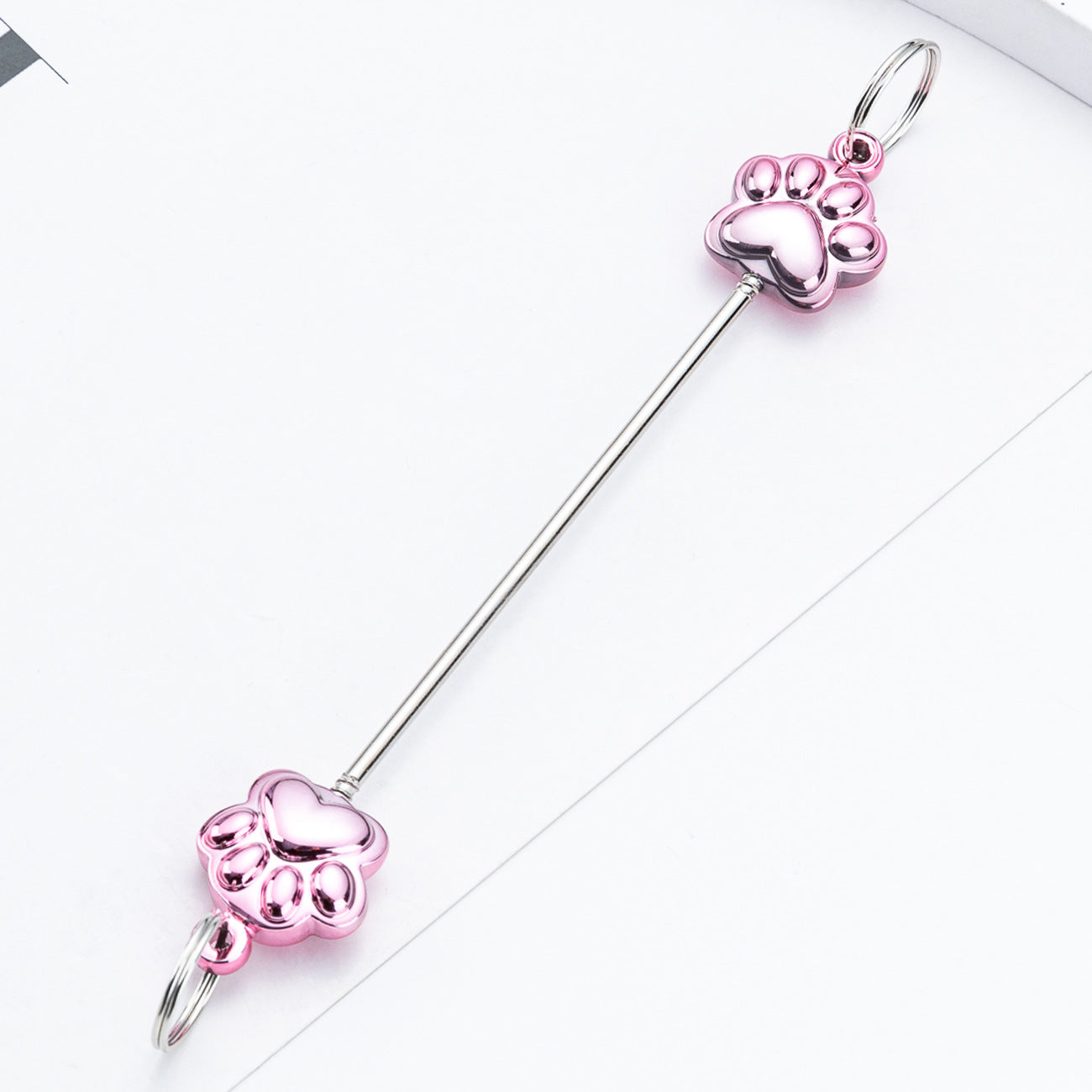 Wholesale Creative DIY multi-color cat paw  keychain