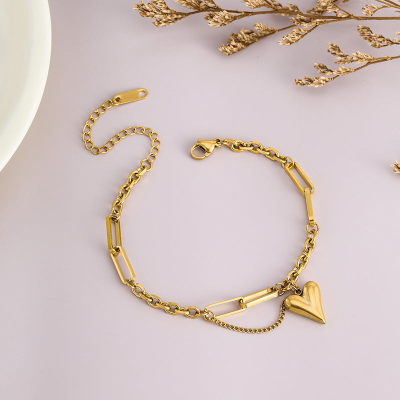 Wholesale Stainless steel heart bracelet