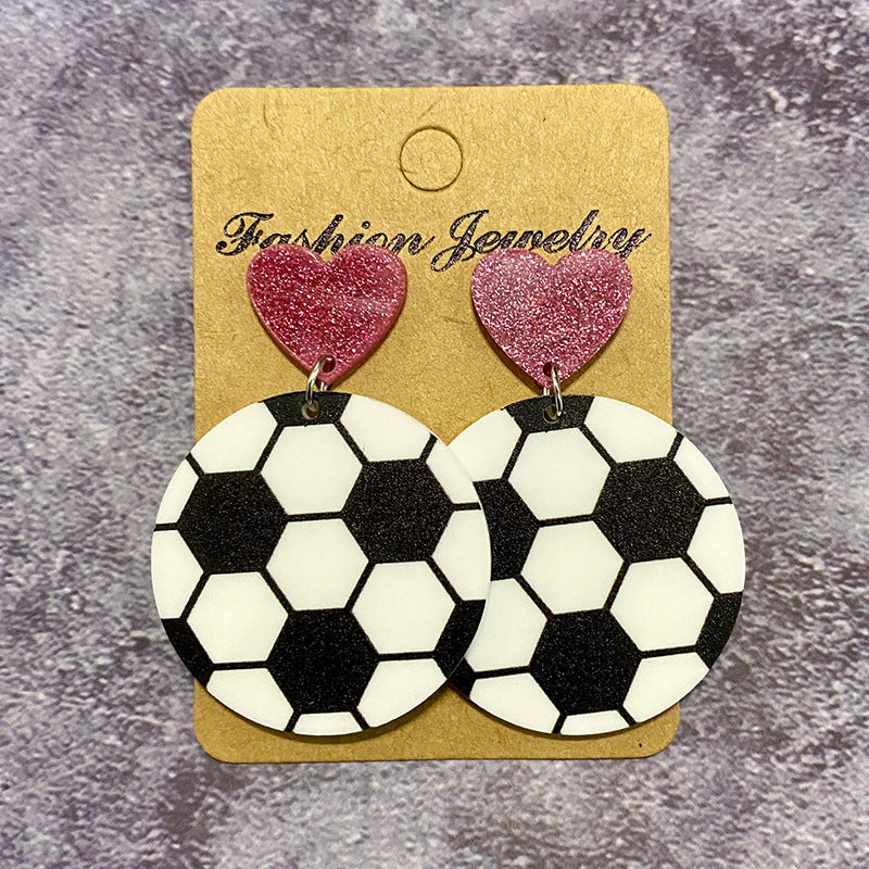 Wholesale Ball Sports Acrylic Earrings ACC-ES-XinChuan069
