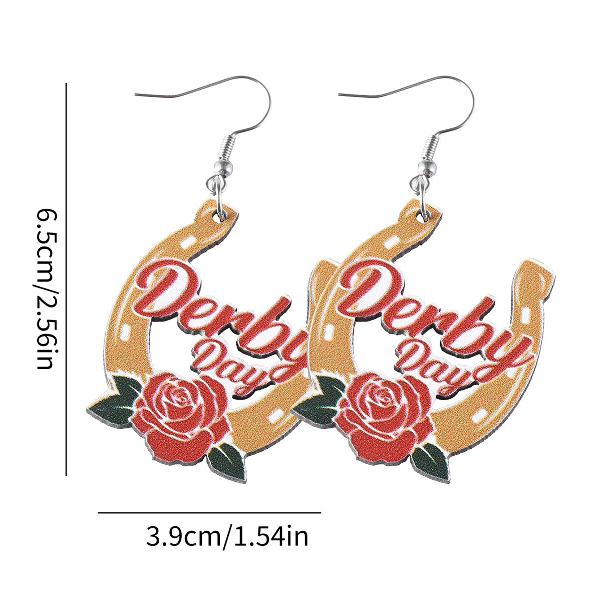 Wholesale Western style rose earrings wooden double-sided earrings