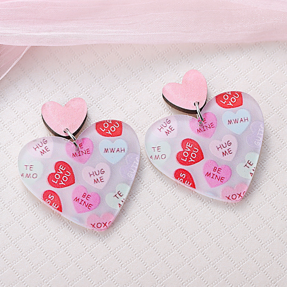 Wholesale  Valentine's Day love sequins pendant earrings