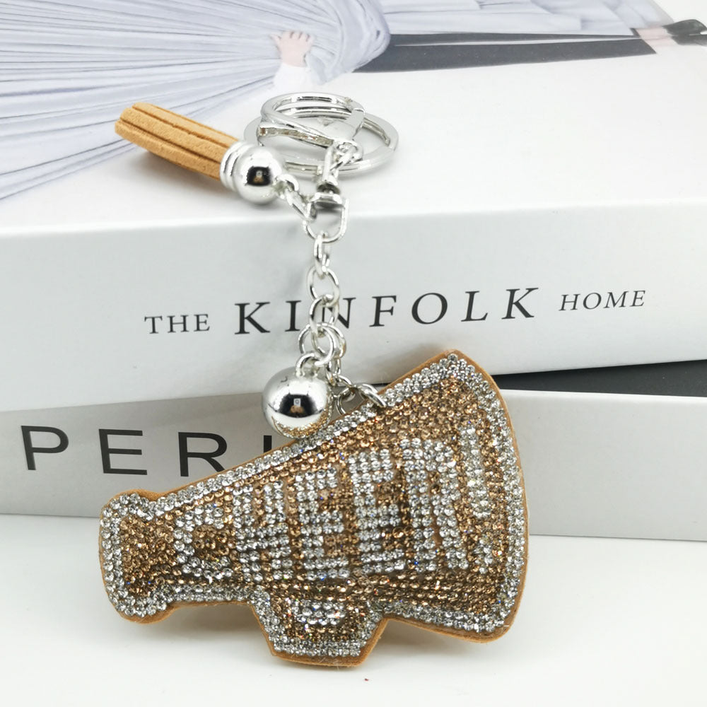 Wholesale creative velvet diamond English letter keychain
