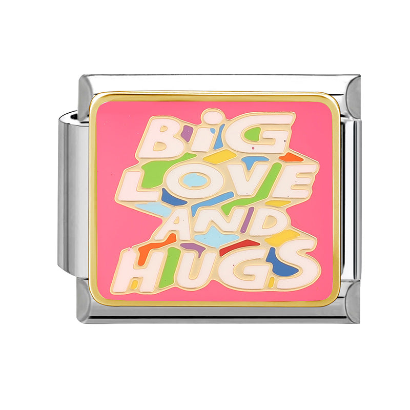 Wholesale 9mm Italian Charm Starter Bracelets DIY square Single Section Creative Stainless Steel Composable Bracelet