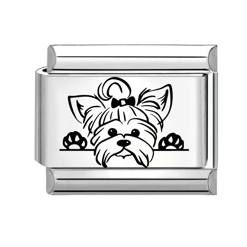 Wholesale 9mm Italian Charm Starter Bracelets DIY Cute Pet Series Stainless Steel Composable Bracelet