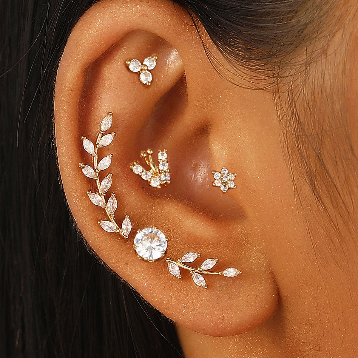 Wholesale  Light Luxury Chain Stacked Niche Exquisite Earring