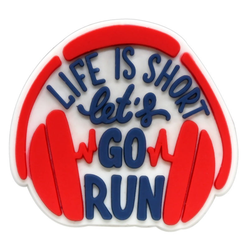 Decorazione casuale all'ingrosso della fibbia della scarpa in gomma morbida del PVC di serie di maratona da 100 pezzi