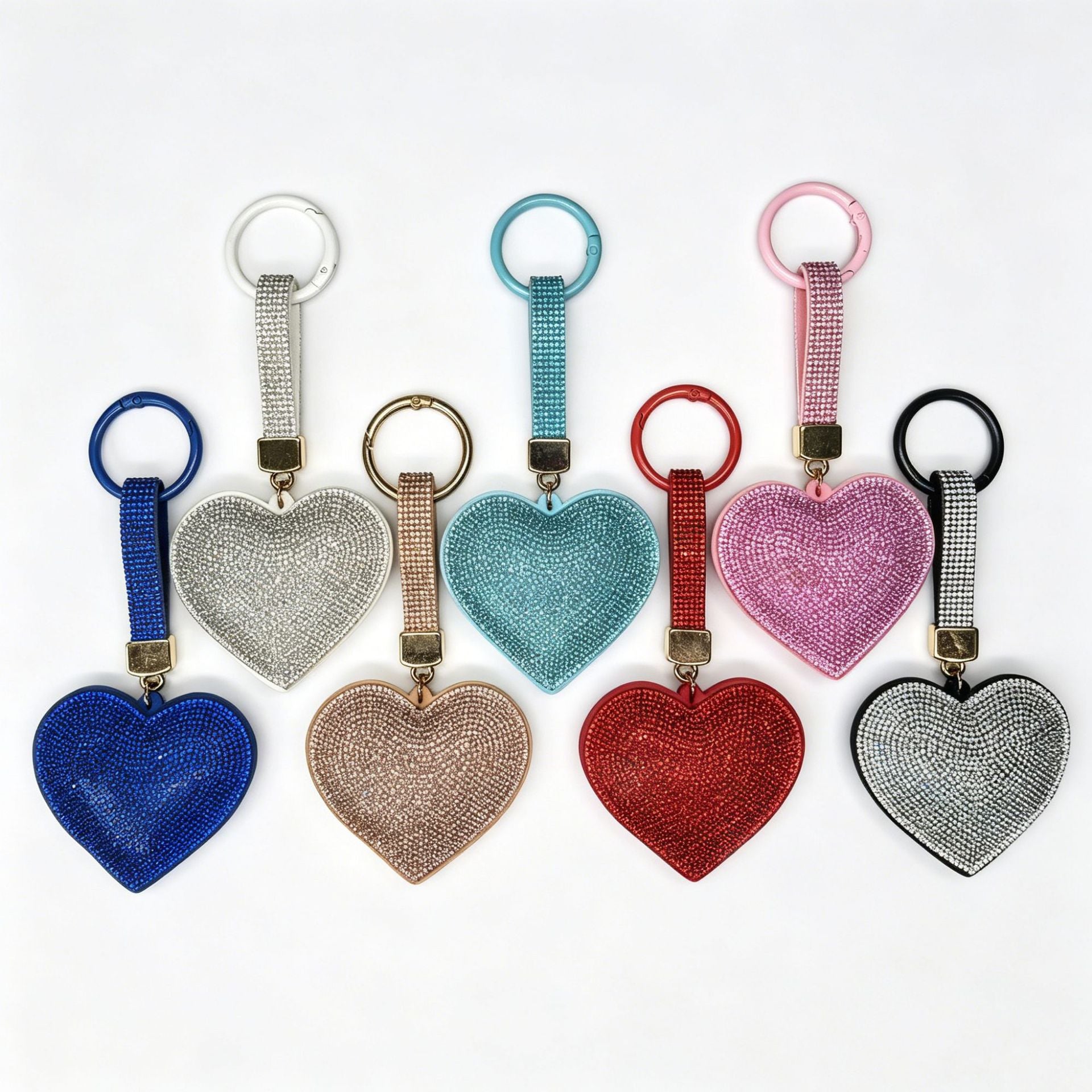 Wholesale Love Heart Crystal Keychain Bag Charm Tassel Pendant Fashion Accessory Gift
