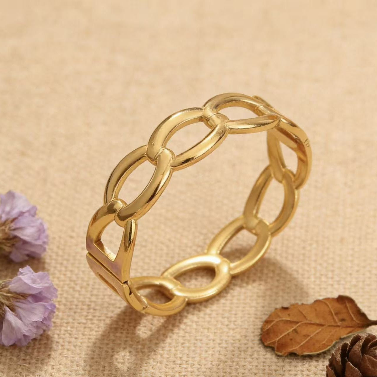 Wholesale Polished Openwork Titanium Steel Bracelet