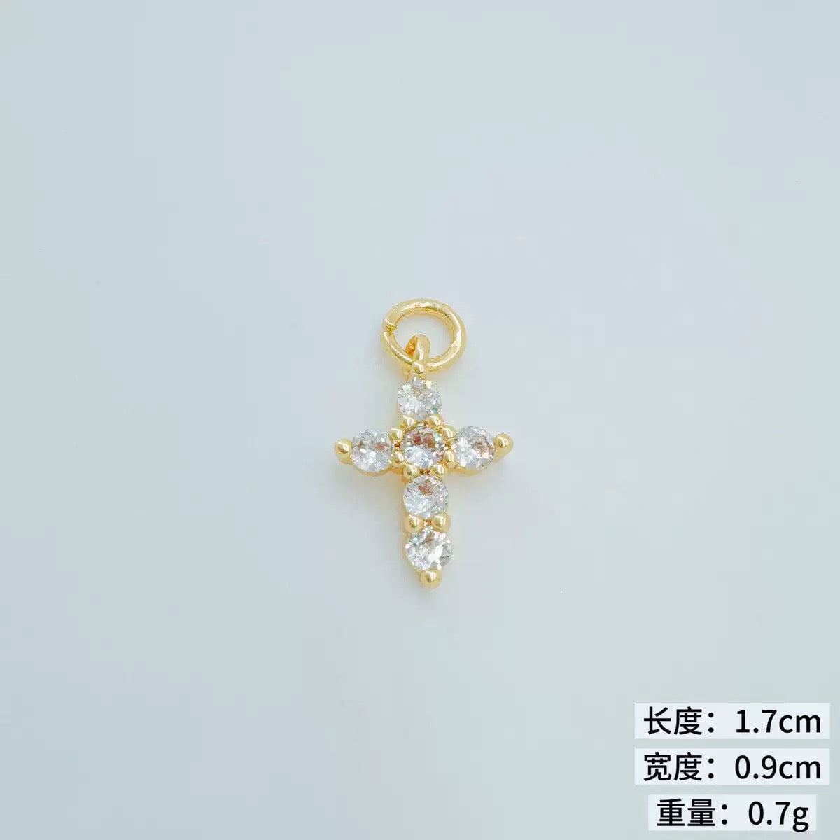 Wholesale Trendy Gold-Plated Micro-Inlaid Zircon Cross Pendant Necklace,  Fashion Accessory for Resale