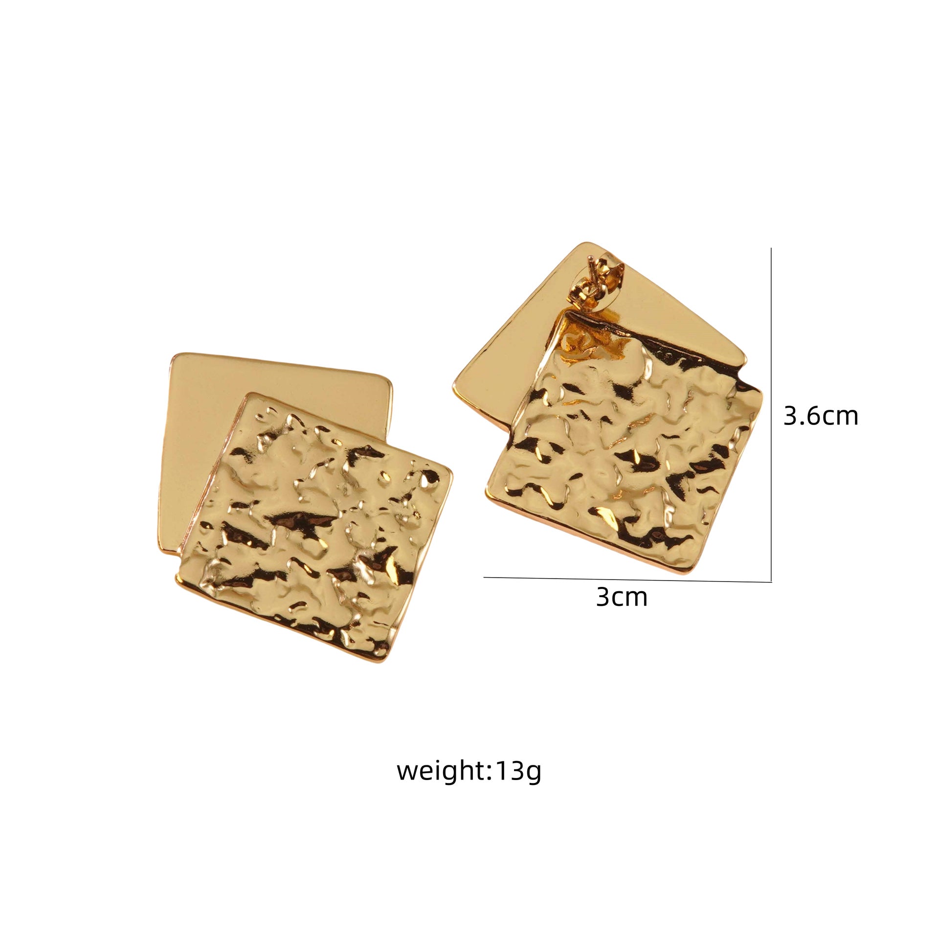 Wholesale  Stainless Steel Earrings Geometric Heart Square Bamboo Earrings