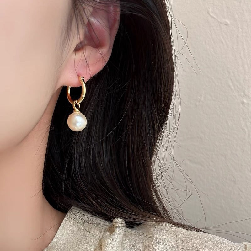 Wholesale Pearl  Buckle Women's Light Luxury  Earrings