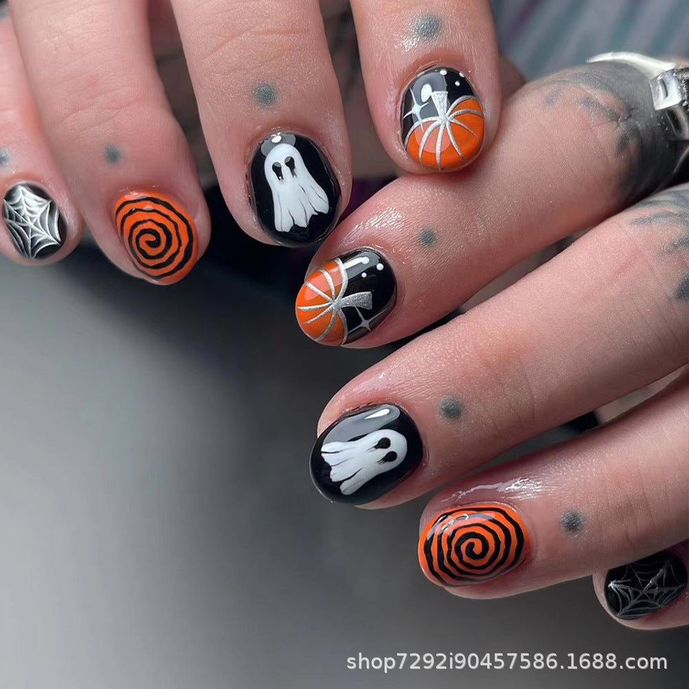 Wholesale 24 Pieces/box Halloween Press-on Nails Kits Nail Stickers ACC-NS-XingNai007