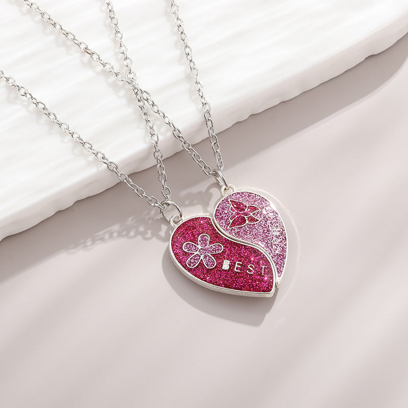 Wholesale Kids Magnetic Butterfly Heart Pendant Necklace Alloy Best Jewelry Gift
