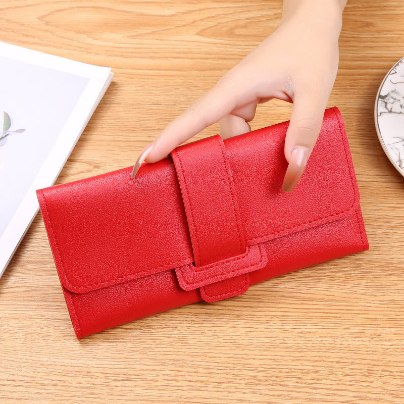 Wholesale Women's Long Trifold Flap Wallet