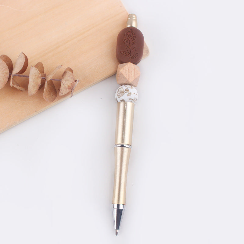 Wholesale beaded pen creative DIY cartoon daisy love silicone gum beaded pen