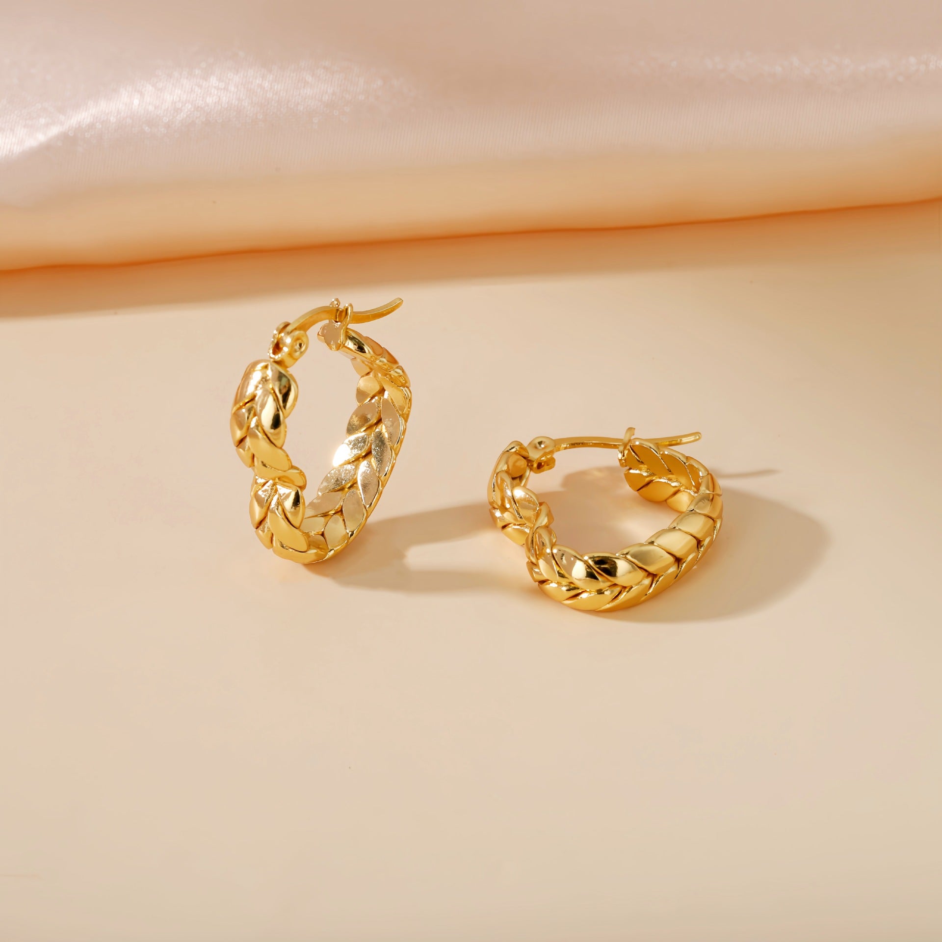 Wholesale Titanium Steel Wheat Ear Earrings