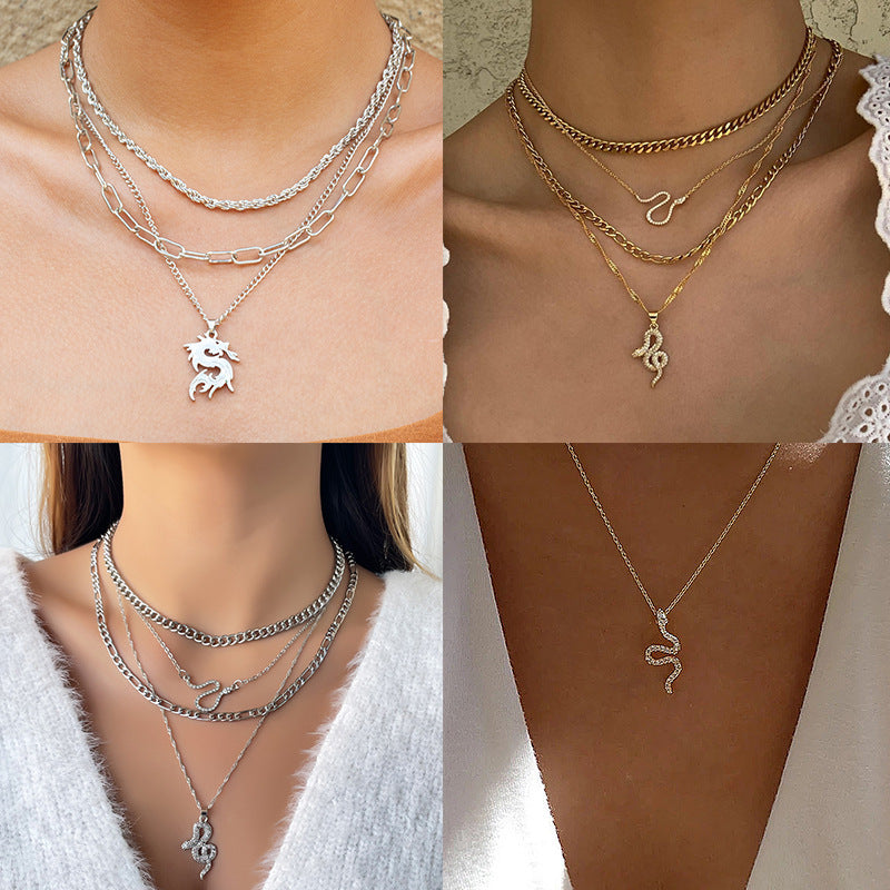 Wholesale plating snake necklace