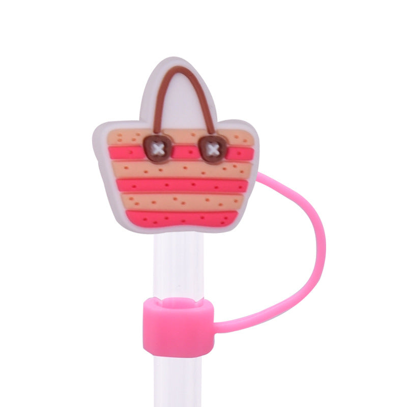 Wholesale Random 100pcs Summer Series Straw Cover 10MM Straw Tube Cap