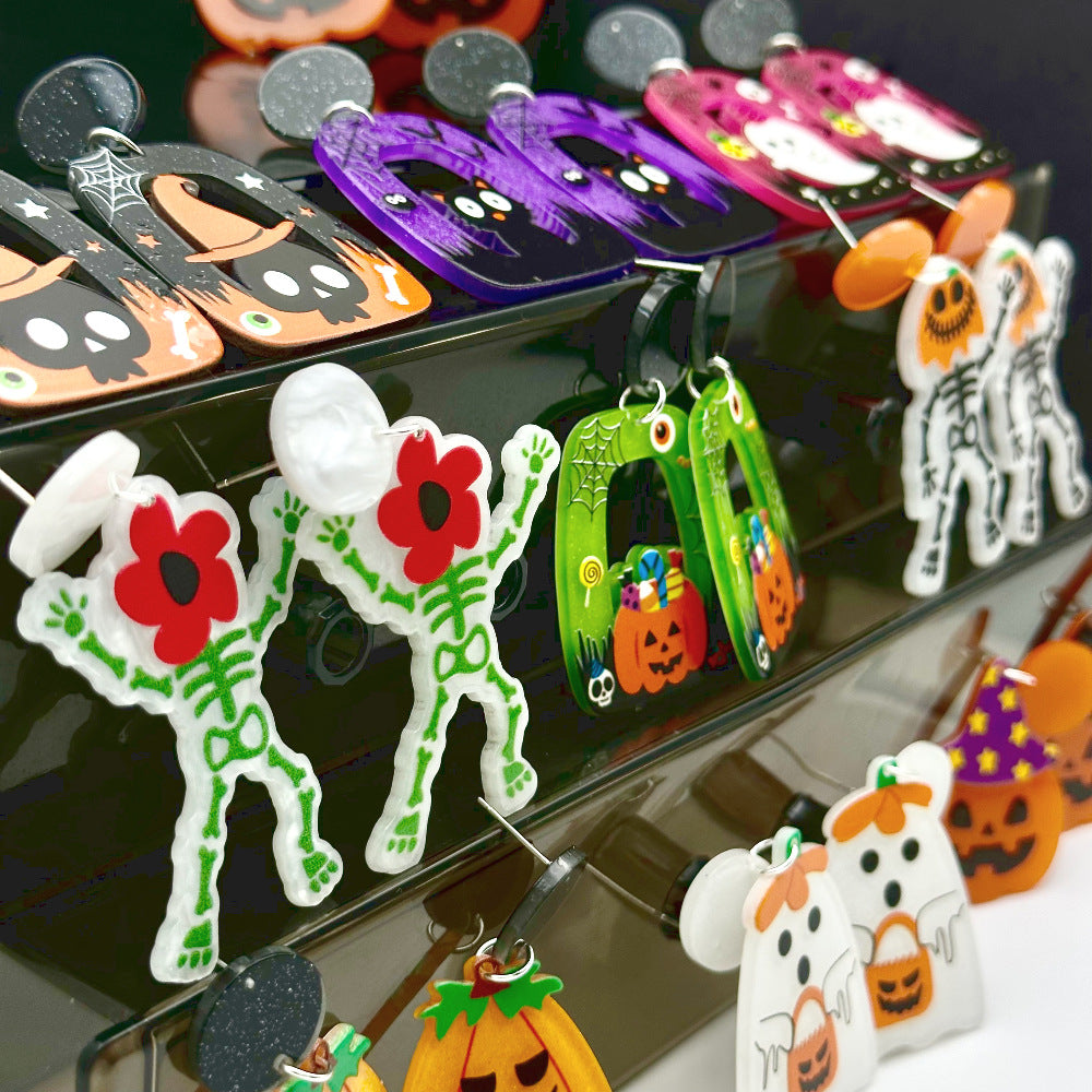 Wholesale Halloween Hollow Acrylic Earrings ACC-ES-Weiw005