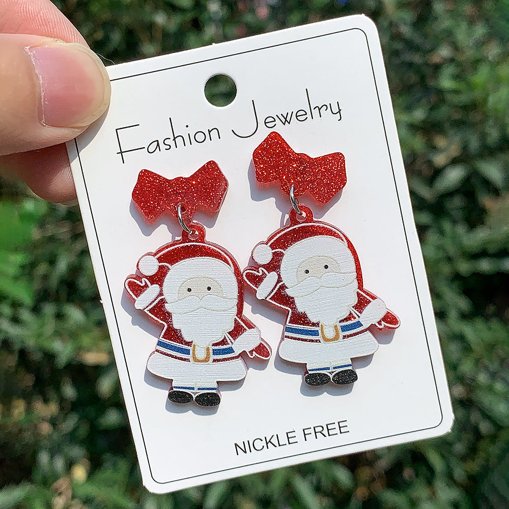 Wholesale Christmas Series   Acrylic Tree Wine Glass Earrings