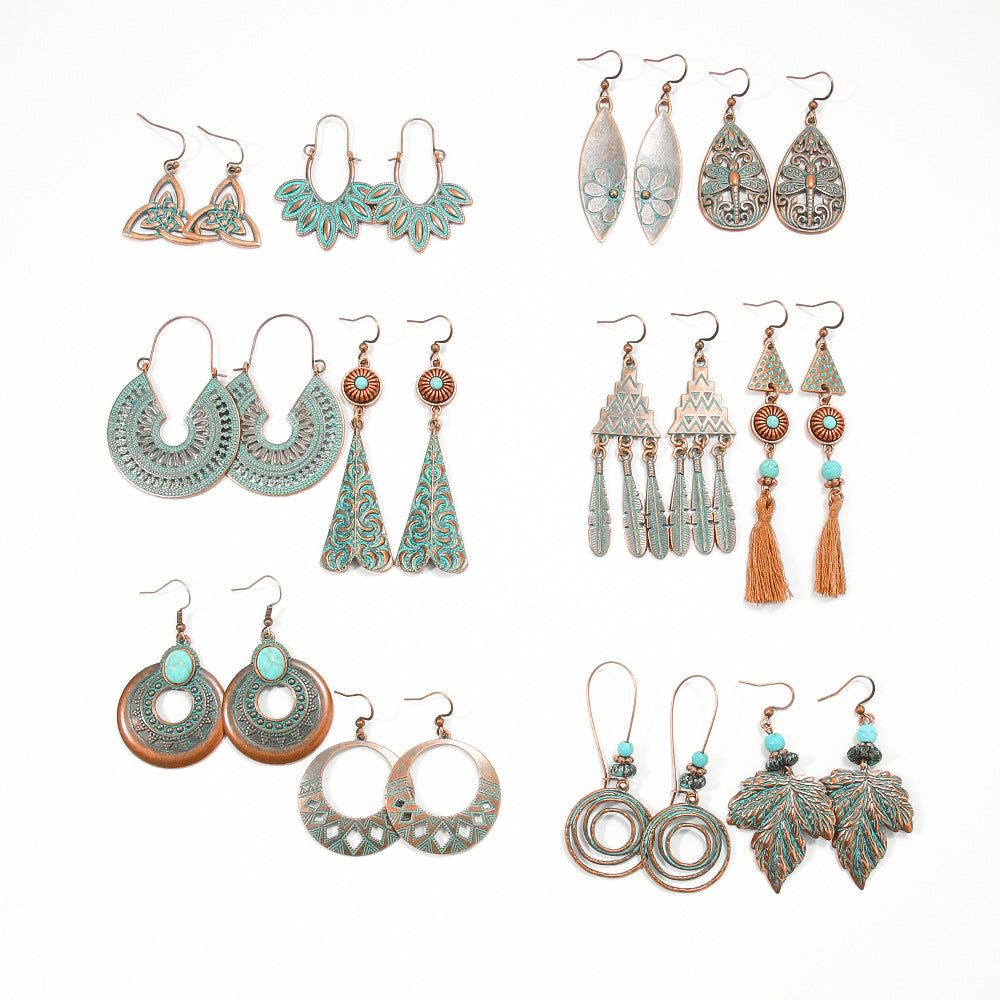 Wholesale Bohemian Long Tassel Earrings Zinc Alloy Jewelry Accessory