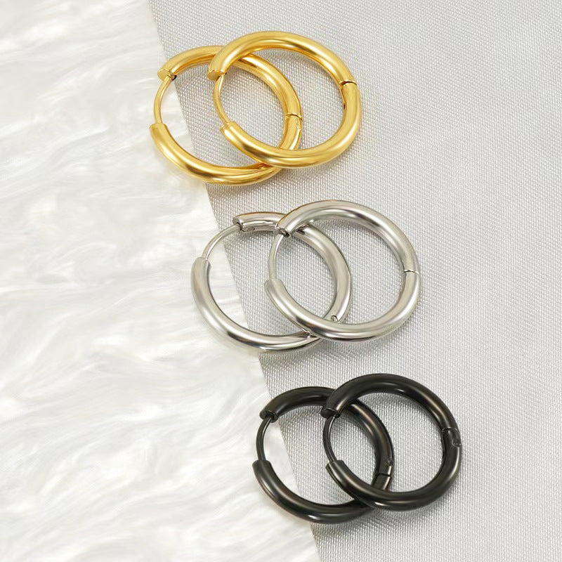 Wholesale Titanium steel hoop earrings