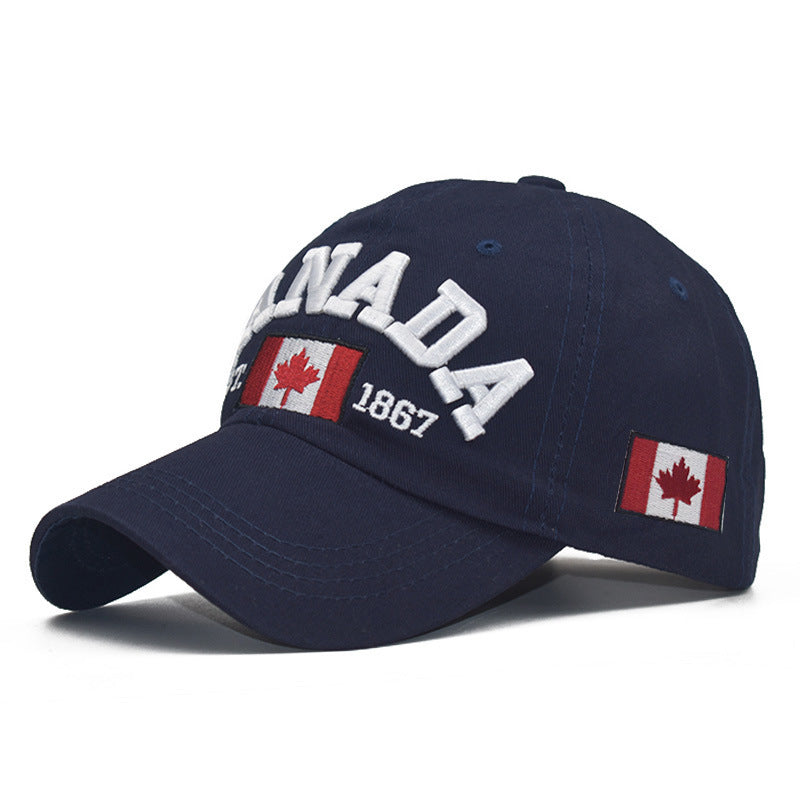 Wholesale Fashion Cotton Baseball Cap With Canada Letter Unisex Curved Brim Adjustable Sun Hat