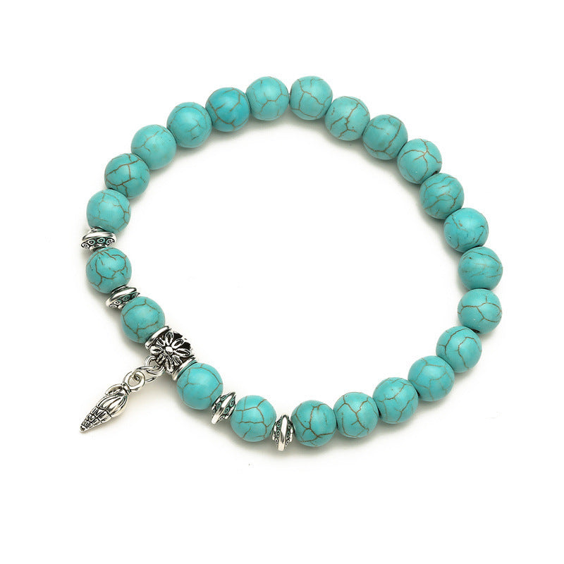 Wholesale Vintage Bracelet Set Turquoise Bracelet Cross Natural Stone Beads ACC-BT-Changx007