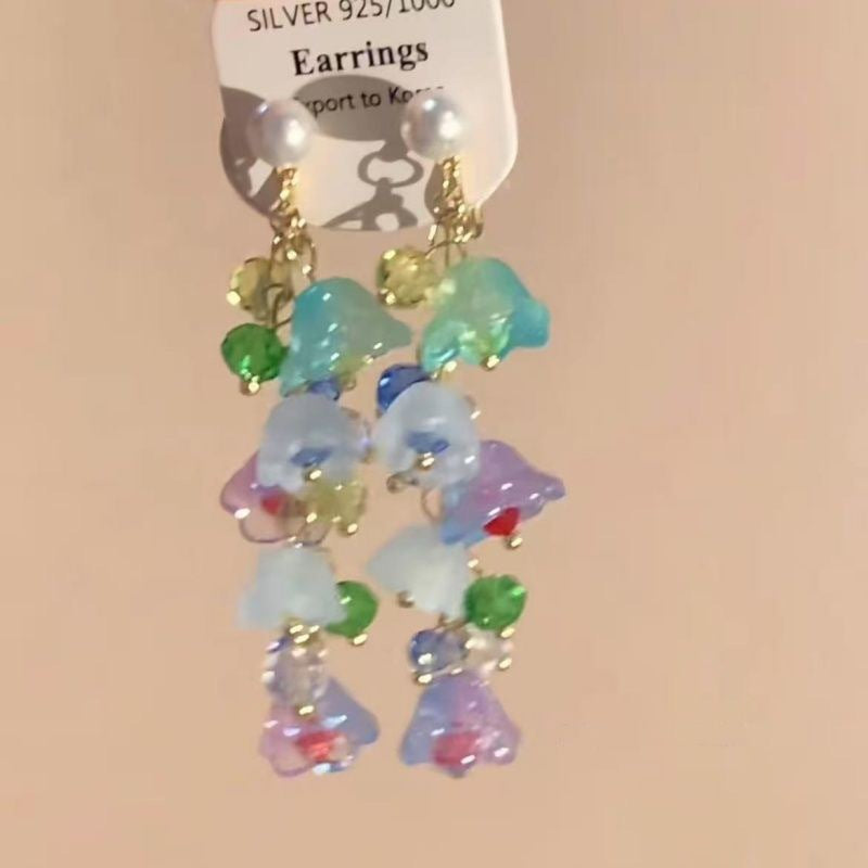 Wholesale Colorful Flower Tassel Earrings