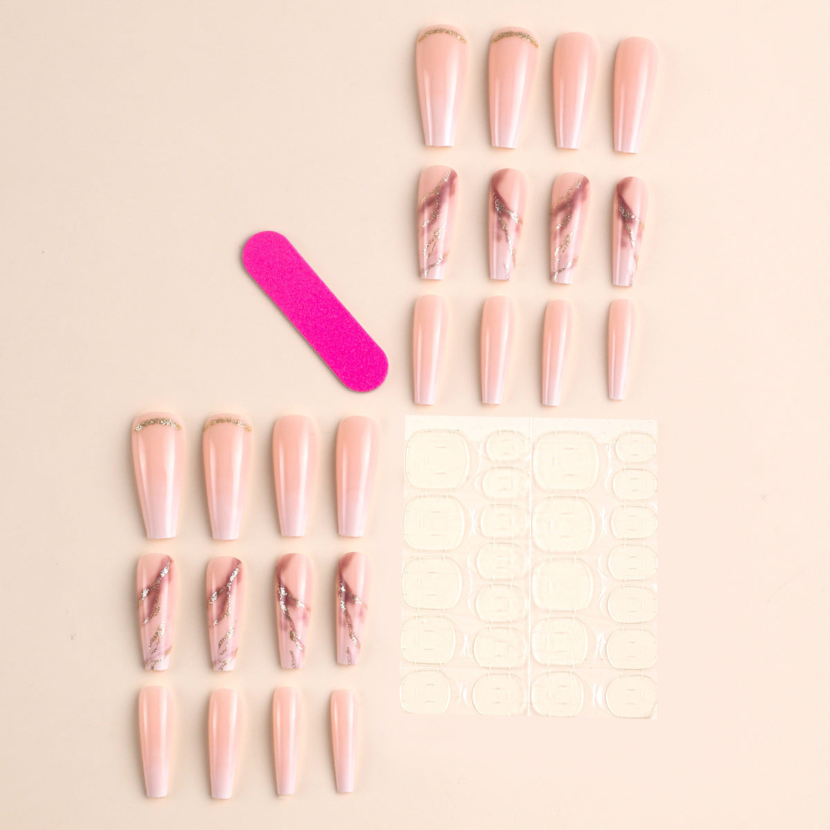 Wholesale Press on Nails Kits Gradient Marble Plastic Nail Enhancements ACC-NS-MeiSu021